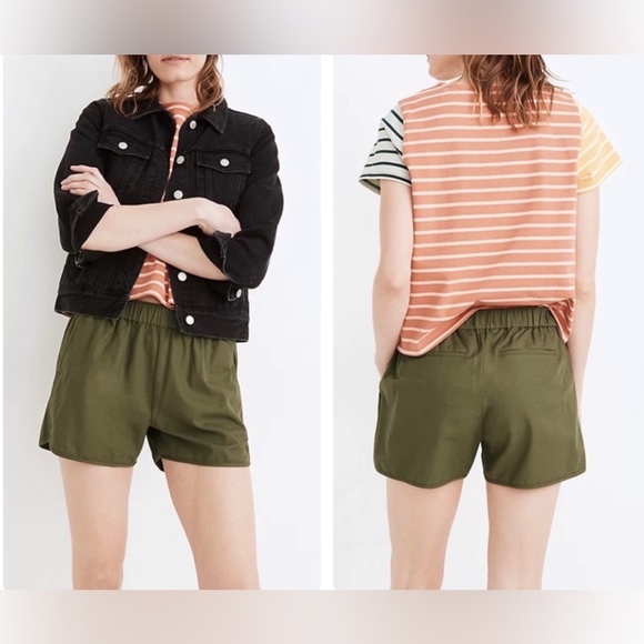 FINAL PRICE Madewell Pull On Shorts Desert Olive Womenโs S Small Summer - Picture 2 of 8